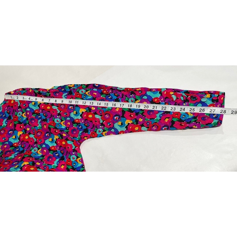 Carolyne Barton Dress Silk Floral Pink Multicolor SZ 8 ( SEE FLAWS - Picture 9 of 16
